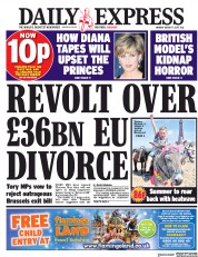 Daily Express (UK) Newspaper Front Page for 7 August 2017