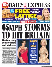 Daily Express Newspaper Front Page (UK) for 7 September 2011