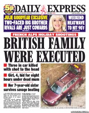 Daily Express (UK) Newspaper Front Page for 7 September 2012