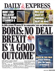 Daily Express (UK) Newspaper Front Page for 7 September 2020