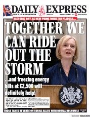 Daily Express (UK) Newspaper Front Page for 7 September 2022