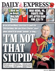 Daily Express (UK) Newspaper Front Page for 8 November 2018