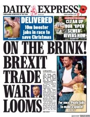 Daily Express (UK) Newspaper Front Page for 8 November 2021