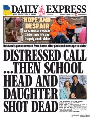Daily Express front page for 8 February 2023