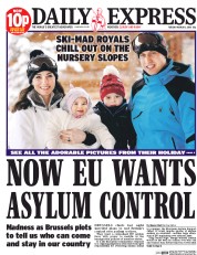 Daily Express (UK) Newspaper Front Page for 8 March 2016