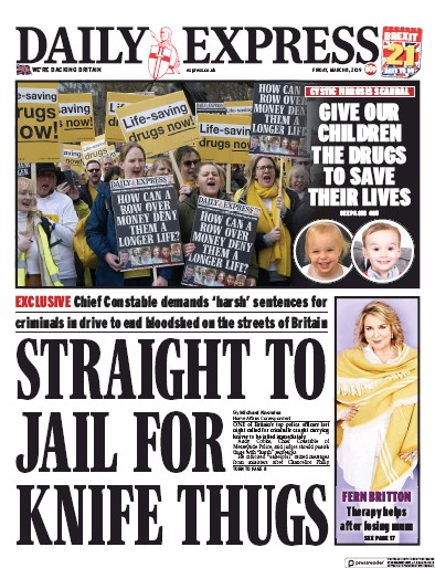 Daily Express Newspaper Front Page (UK) for 8 March 2019