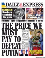 Daily Express (UK) Newspaper Front Page for 8 March 2022