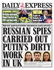 Daily Express front page for 8 March 2025
