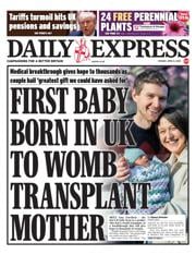 Daily Express front page for 8 April 2025