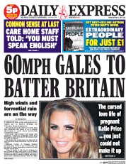 Daily Express (UK) Newspaper Front Page for 8 May 2014