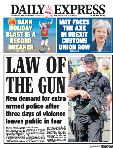 Daily Express Newspaper Front Page (UK) for 8 May 2018