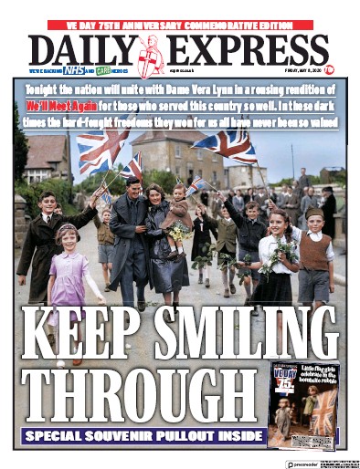 Daily Express Newspaper Front Page (UK) for 8 May 2020