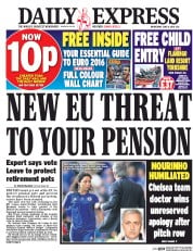 Daily Express (UK) Newspaper Front Page for 8 June 2016