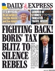 Daily Express (UK) Newspaper Front Page for 8 June 2022
