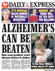 Daily Express Newspaper Front Page (UK) for 8 July 2015