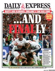 Daily Express (UK) Newspaper Front Page for 8 July 2021
