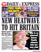 Daily Express (UK) Newspaper Front Page for 8 August 2013