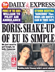Daily Express (UK) Newspaper Front Page for 8 August 2014