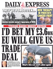 Daily Express (UK) Newspaper Front Page for 8 August 2018