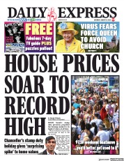 Daily Express (UK) Newspaper Front Page for 8 August 2020