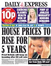 Daily Express (UK) Newspaper Front Page for 8 September 2016