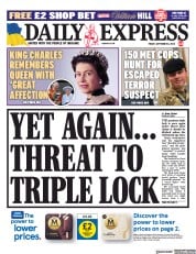 Daily Express front page for 8 September 2023