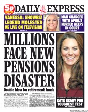 Daily Express Newspaper Front Page (UK) for 9 October 2012