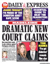 Daily Express (UK) Newspaper Front Page for 9 October 2013