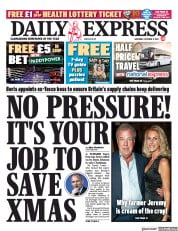 Daily Express (UK) Newspaper Front Page for 9 October 2021
