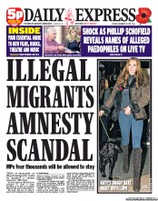 Daily Express Newspaper Front Page (UK) for 9 November 2012