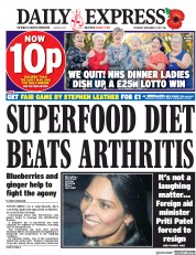 Daily Express (UK) Newspaper Front Page for 9 November 2017