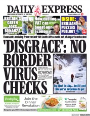Daily Express (UK) Newspaper Front Page for 9 February 2021