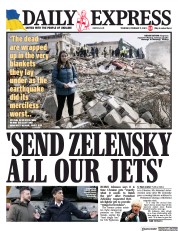 Daily Express (UK) Newspaper Front Page for 9 February 2023