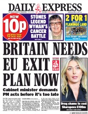 Daily Express (UK) Newspaper Front Page for 9 March 2016