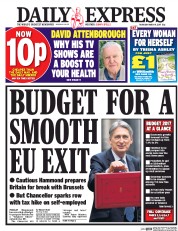 Daily Express (UK) Newspaper Front Page for 9 March 2017