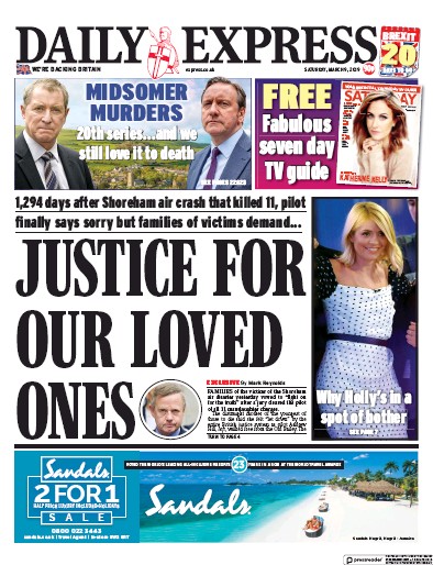 Daily Express Newspaper Front Page (UK) for 9 March 2019