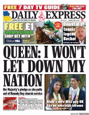 Daily Express (UK) Newspaper Front Page for 9 April 2022