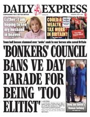 Daily Express front page for 9 April 2025
