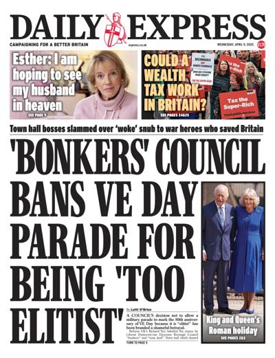 Daily Express Newspaper Front Page (UK) for 9 April 2025