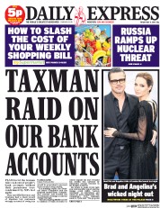 Daily Express (UK) Newspaper Front Page for 9 May 2014