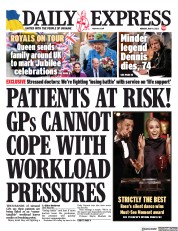 Daily Express (UK) Newspaper Front Page for 9 May 2022