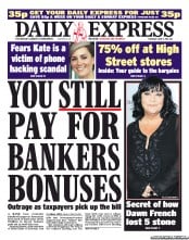 Daily Express Newspaper Front Page (UK) for 9 June 2011