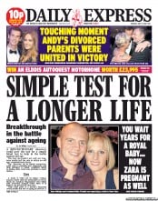 Daily Express (UK) Newspaper Front Page for 9 July 2013