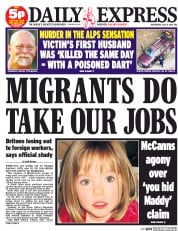 Daily Express (UK) Newspaper Front Page for 9 July 2014