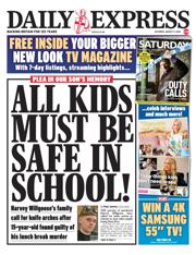Daily Express front page for 9 August 2025