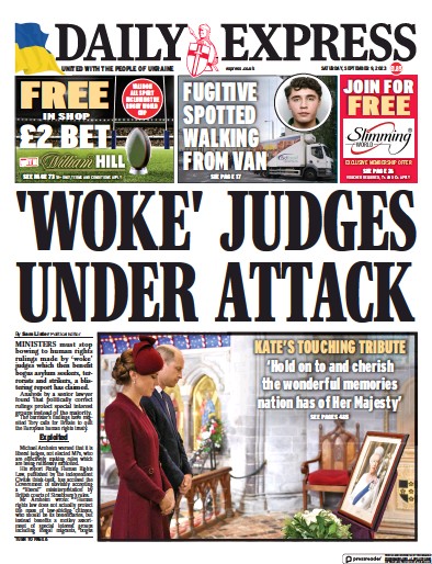 Daily Express Newspaper Front Page (UK) for 9 September 2023