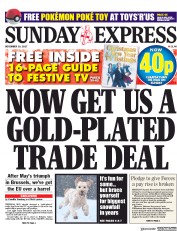 Daily Express Sunday (UK) Newspaper Front Page for 10 December 2017