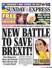 Daily Express Sunday (UK) Newspaper Front Page for 10 July 2022