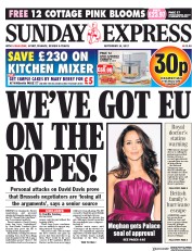 Daily Express Sunday (UK) Newspaper Front Page for 10 September 2017