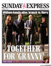 Daily Express Sunday front page for 11 September 2022